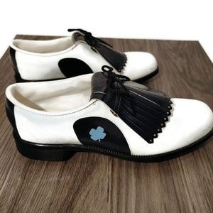 Lady Dexter Vtg Wh/Blue Oxford Golf Shoes 5 1/2